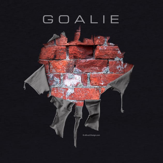 Torn Brick Wall Hockey Goalie - hockey player by eBrushDesign